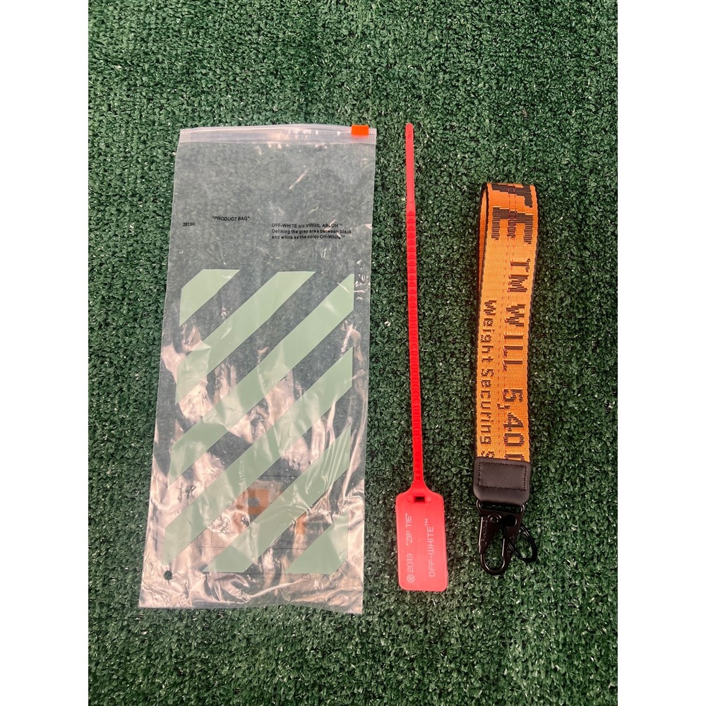 Off- White Industrial Lanyard Wristlet Orange Keychain NWT
